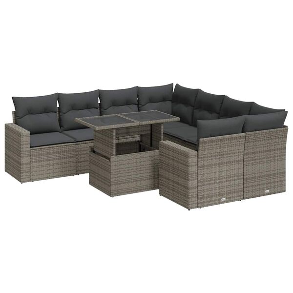 vidaXL Garden Sofa Set Grey