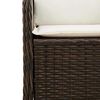 vidaXL Reclining Patio Bench Brown PE rattan 43.3 in x 26.4 in x 37.4 in