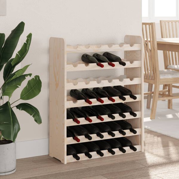 vidaXL Wine Rack 26.6x9.8x34.3" Solid Wood Pine