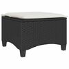 vidaXL Garden Stool Black PE Rattan 21.7 in x 21.7 in x 14.2 in
