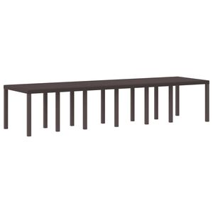vidaXL Garden Table Brown 137.80 x 39.37 x 29.13 in Poly Rattan