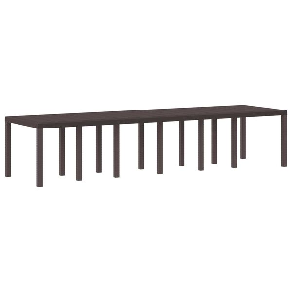 vidaXL Garden Dining Table Brown 137.80 x 39.37 x 28.74 in Poly Rattan