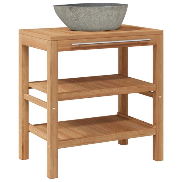 vidaXL Vanity Cabinet Warm Teak Solid Teak wood Large Vanity Cabinet