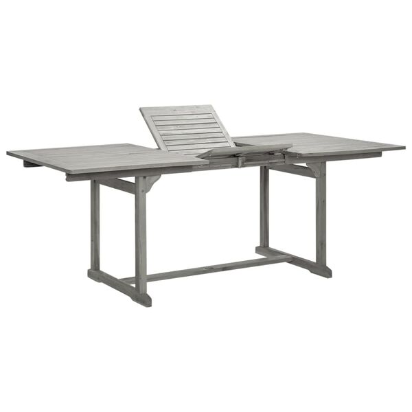 vidaXL Garden Table Grey Solid Acacia wood Medium Extendable