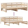 vidaXL Daybed With Trundle Natural Solid pine wood Twin