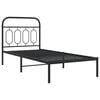 vidaXL Bed Frame Black Steel Single Bed Frame Rectangular Modern