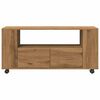 vidaXL TV Cabinet Artisan Oak Engineered Wood Rollable TV Cabinet