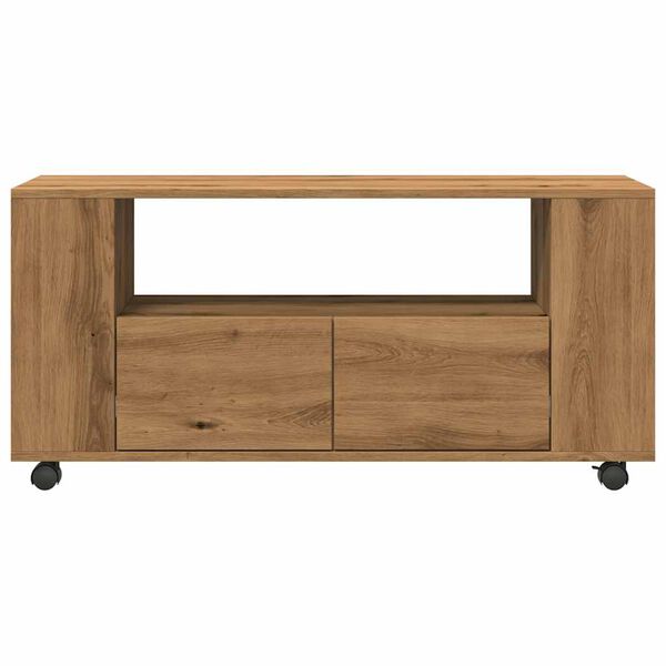 vidaXL TV Cabinet Artisan Oak Engineered Wood Rollable TV Cabinet