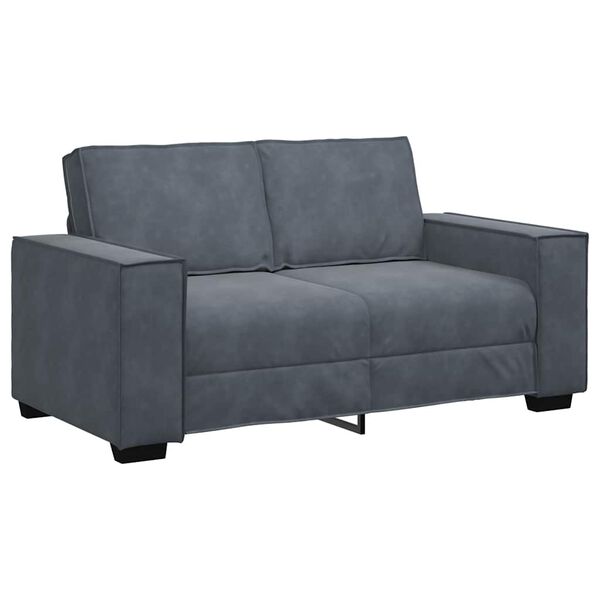 vidaXL Sofa Set Dark Grey Velvet, Metal, Plywood, Solid Wood Large