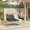 vidaXL Swing Bench Black PE Rattan, Powder-Coated Steel, Solid Acacia Wood