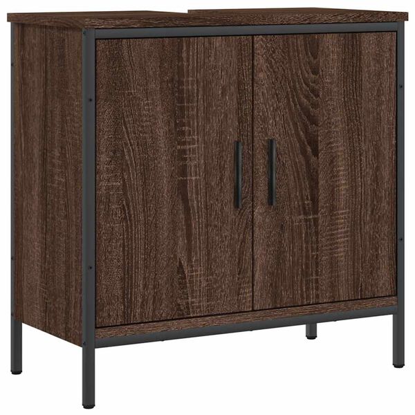 vidaXL Bathroom Sink Cabinet Brown Oak Engineered Wood Medium