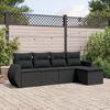 vidaXL Garden Sofa Set Black PE rattan Large Modular Garden Sofa Set