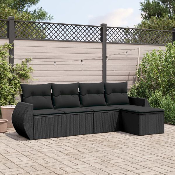 vidaXL Garden Sofa Set Black PE rattan Large Modular Garden Sofa Set