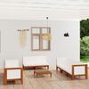 vidaXL Garden Lounge Set Cream white, Natural wood Solid acacia wood