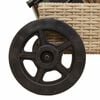 vidaXL Sun Lounger with Wheels and Cushion Beige Poly Rattan