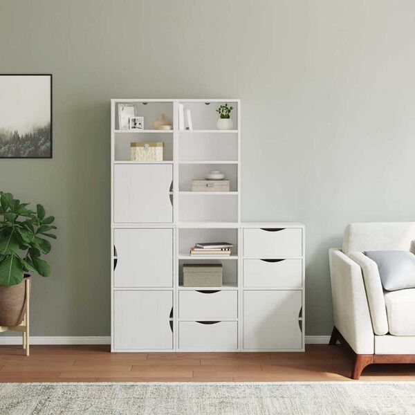 vidaXL Side Cabinet White Solid pine wood, engineered wood Medium