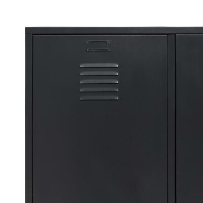 vidaXL Wardrobe Metal Industrial Style 35.4"x15.7"x70.9" Black