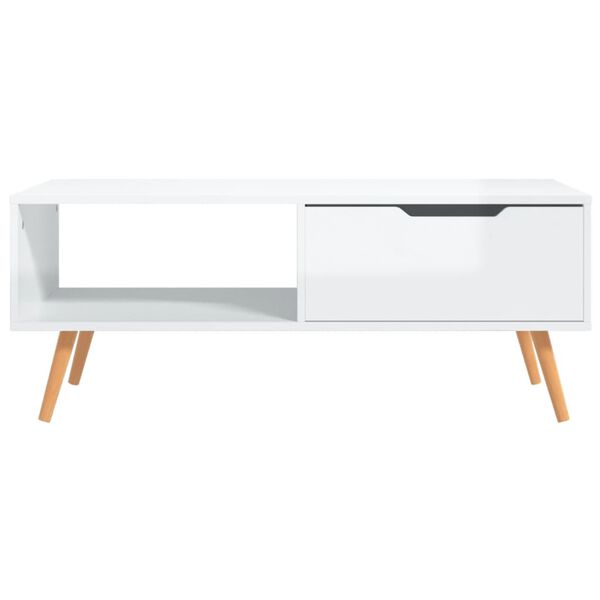 vidaXL Coffee Table High Gloss White Engineered wood, MDF Medium