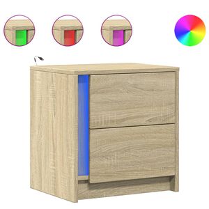 vidaXL Bedside Cabinet Sonoma Oak Engineered wood Compact