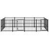 vidaXL Dog Kennel Black Powder-coated steel 80.9 sq ft Durable