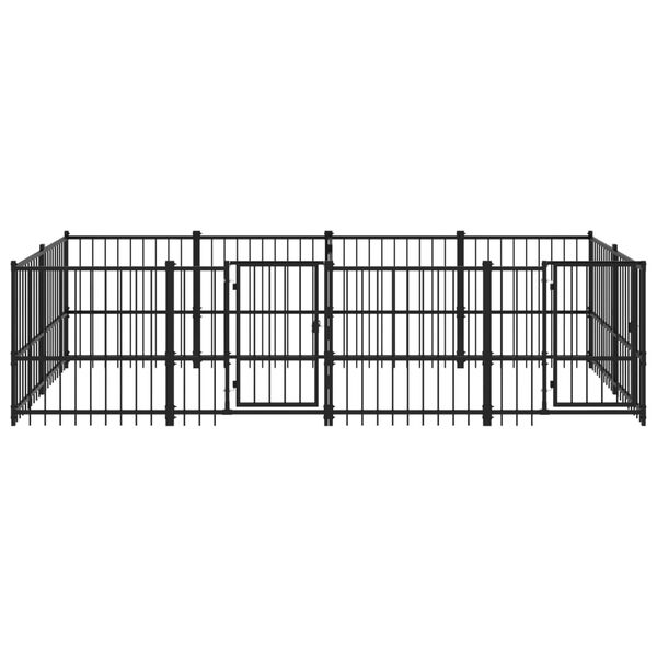 vidaXL Dog Kennel Black Powder-coated steel 80.9 sq ft Durable