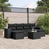 vidaXL Garden Sofa Set Black PE Rattan, Powder-Coated Steel Large