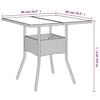 vidaXL Garden Table Beige Poly Rattan, Powder-Coated Steel, Tempered Glass