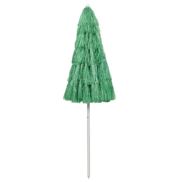 vidaXL Hawaii Beach Parasol Green Polyester Medium Tiltable Parasol