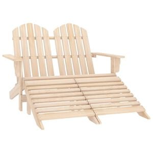 vidaXL Garden Chair Natural Wood Solid Fir Wood 2-Seater Detachable