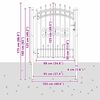 vidaXL Fence Gate with Spear Top Black 40.6" x 49.2" Powder-coated Steel