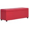 vidaXL Bench Red Faux Leather, Wood 45.7 inches long Bench Rectangular