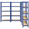 vidaXL 5-Layer Storage Shelves 4 pcs Blue Steel&Engineered Wood