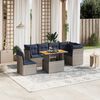 vidaXL 7 Piece Patio Sofa Set with Cushions Gray Poly Rattan