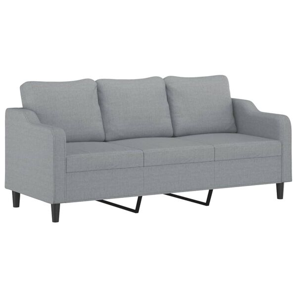 vidaXL 3-seater Sofa With Footstool Light grey