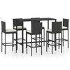 vidaXL Garden Bar Set Black, Cream white