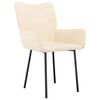 vidaXL Dining Chair Set of 2 Cream Velvet (100% polyester), metal, plywood