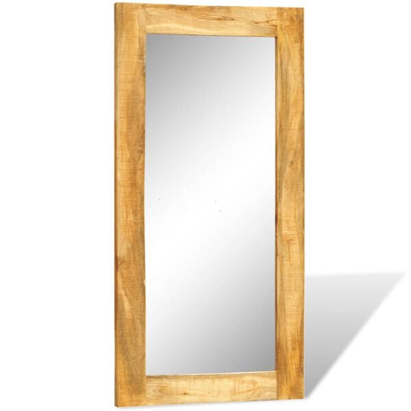vidaXL Mirror Mango Wood Natural Solid mango wood, Glass Large Mirror