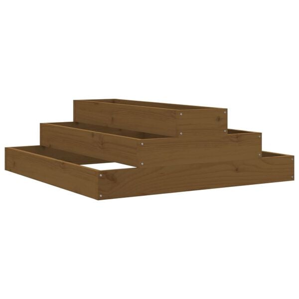 vidaXL Planter Honey brown Solid pine wood 31.5 x 31.5 x 10.6 in