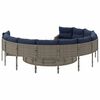 vidaXL Patio Sofa Gray PE rattan Large UV-resistant materials