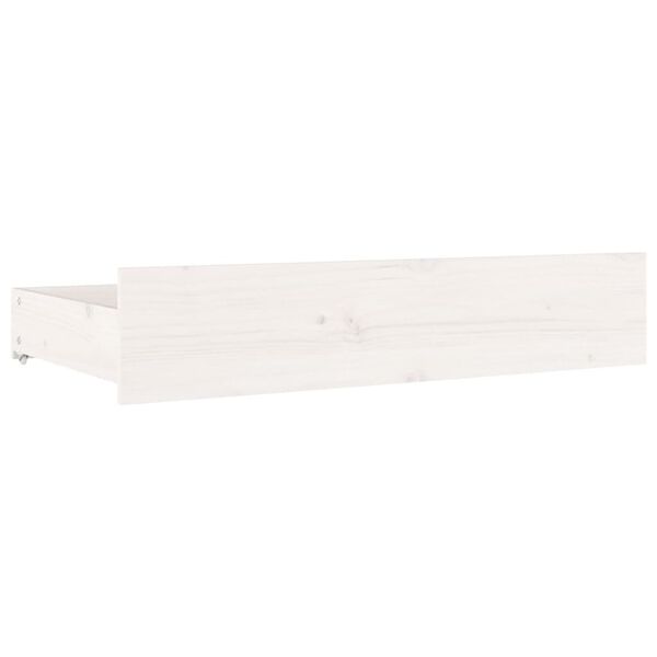 vidaXL Bed Drawer White Solid pine wood 35.4 x 22.4 x 7.1 in Bed Drawer