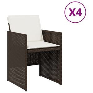 vidaXL Patio Chair Brown Poly Rattan Medium Foldable Patio Chair
