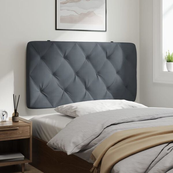 vidaXL Headboard Cushion Dark grey Velvet (100% polyester) 40.2 in