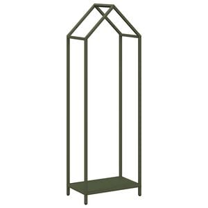 vidaXL Firewood Rack Olive Green 15.7x9.8x47.2" Cold-rolled steel
