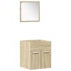 vidaXL Bathroom Furniture Set Sonoma Oak, White Engineered Wood, Ceramic