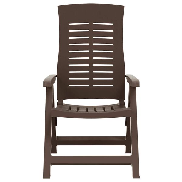 vidaXL Patio Reclining Chairs 2 pcs Plastic Mocha
