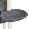 vidaXL Cat Tree Dark grey Engineered wood, plush, sisal Medium Modern