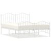 vidaXL Bed Frame White Powder-Coated Steel Double Bed Frame
