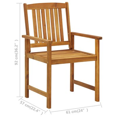vidaXL Patio Chairs with Cushions 2 pcs Solid Acacia Wood