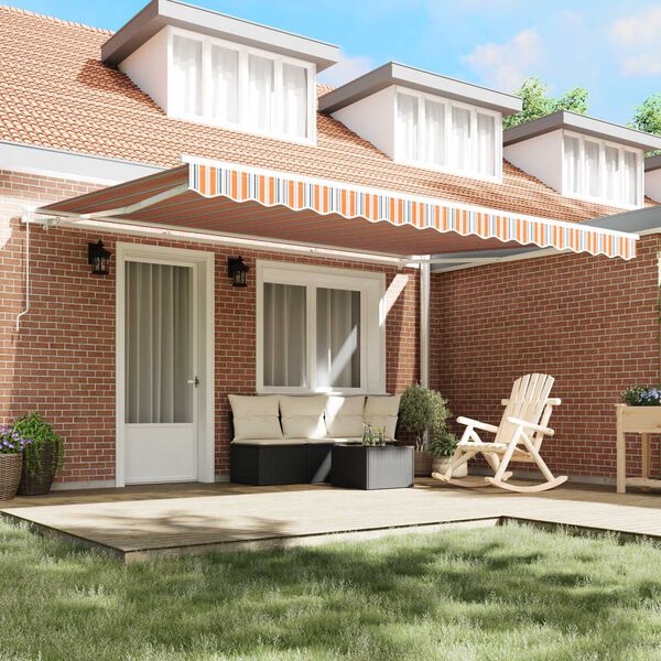 vidaXL Retractable Awning Retractable Multicolour 177.17" x 118.11