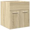 vidaXL Bathroom Furniture Set Sonoma oak, White Engineered wood, Ceramic